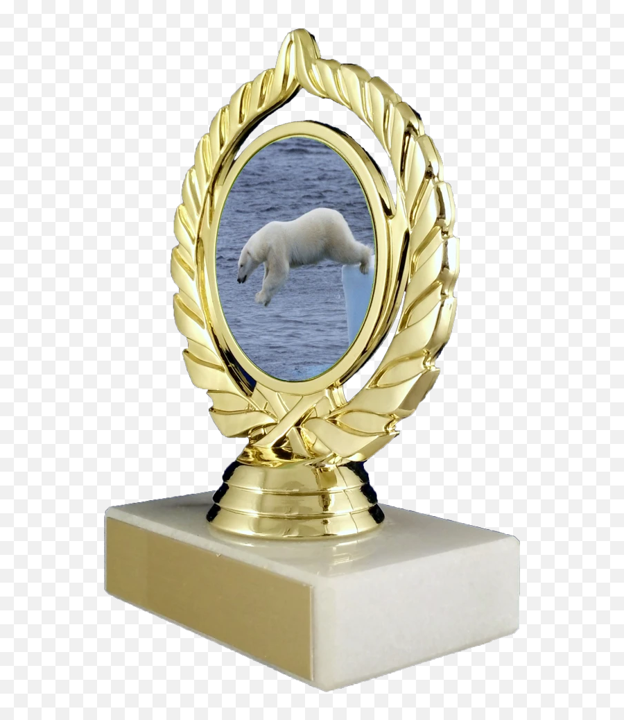 Polar Bear Logo Trophy On Marble - Trophy Emoji,Bear Fire Emoji