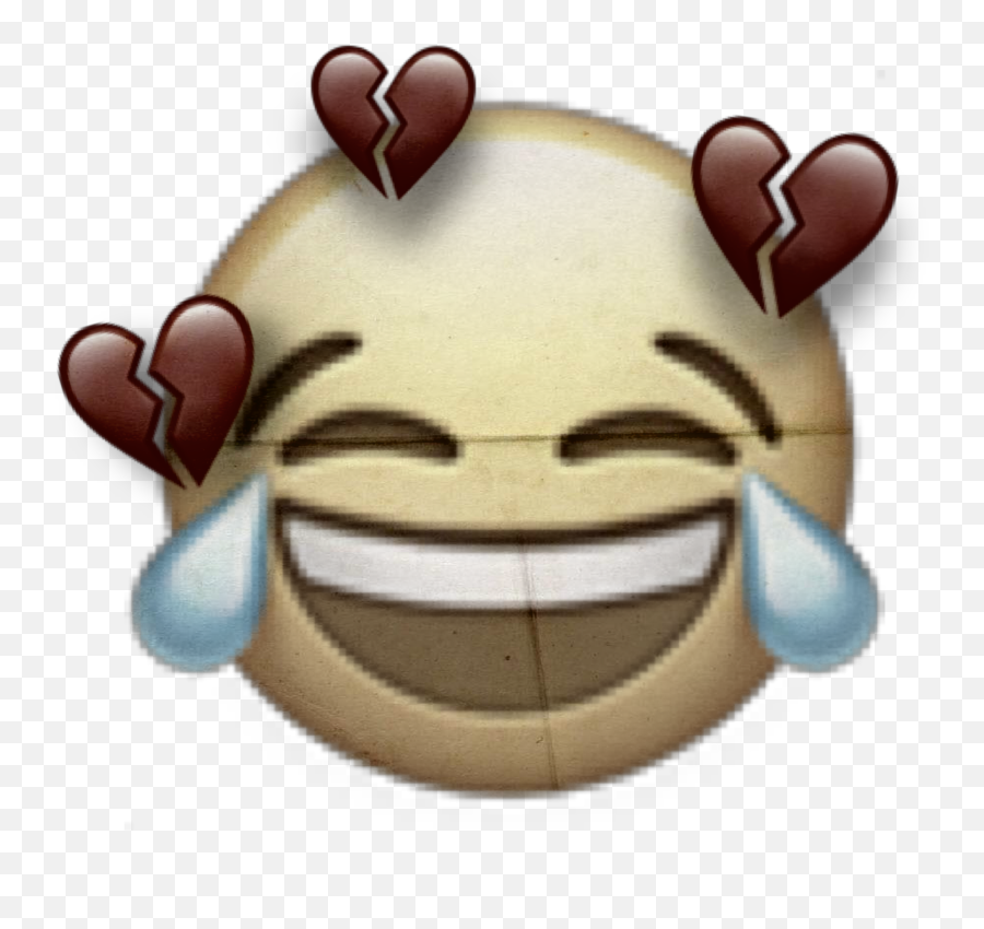 Broken Heart Dead Laugh Sticker By Jasminbarth8 - Crying Laughing Emoji,Dead Emoji Face