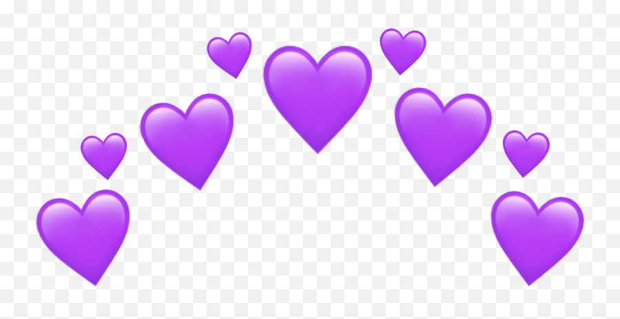 Purple Aesthetic Heart Crown Sticker By - Girly Emoji,Purple Heart Emoji Transparent