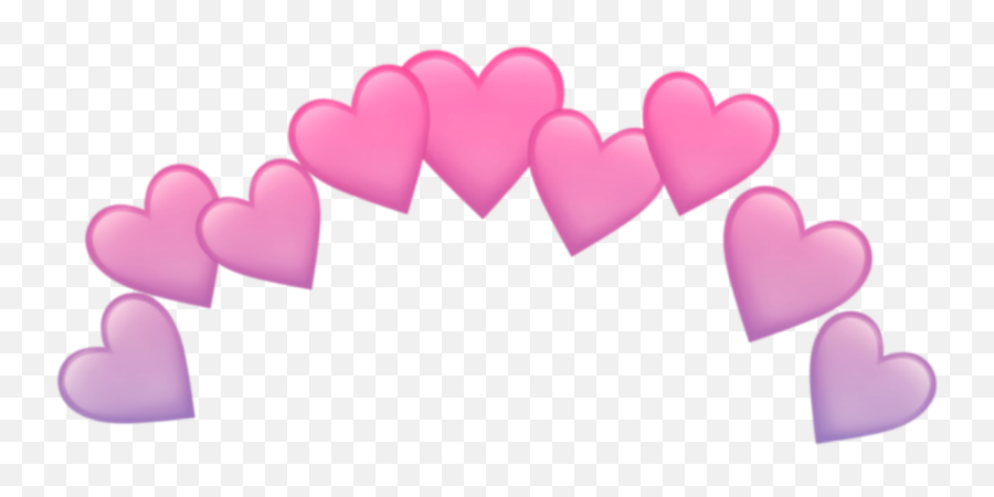 Crown Head Pink Cute Tumblr Kawaii - Heart Emoji Around Head,Purple Emoji Heart