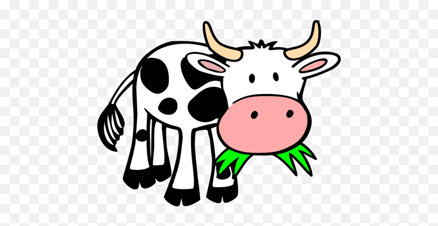 Comic Cow Eating Grass Vector Image - Cow Eating Grass Clipart Emoji,Goat Emoji