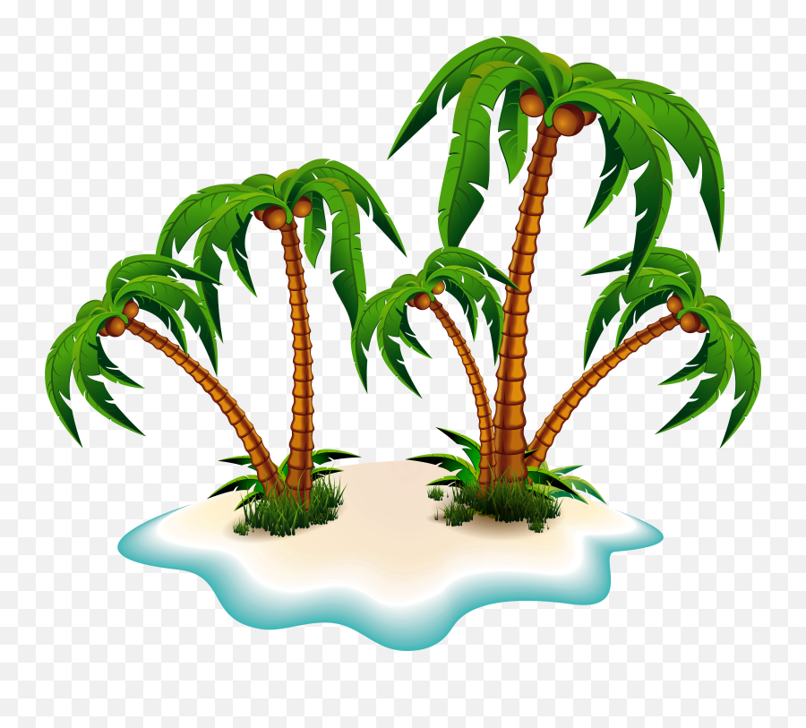5394 Island Free Clipart - Clip Art Coconut Tree Png Emoji,Palm Tree Book Emoji