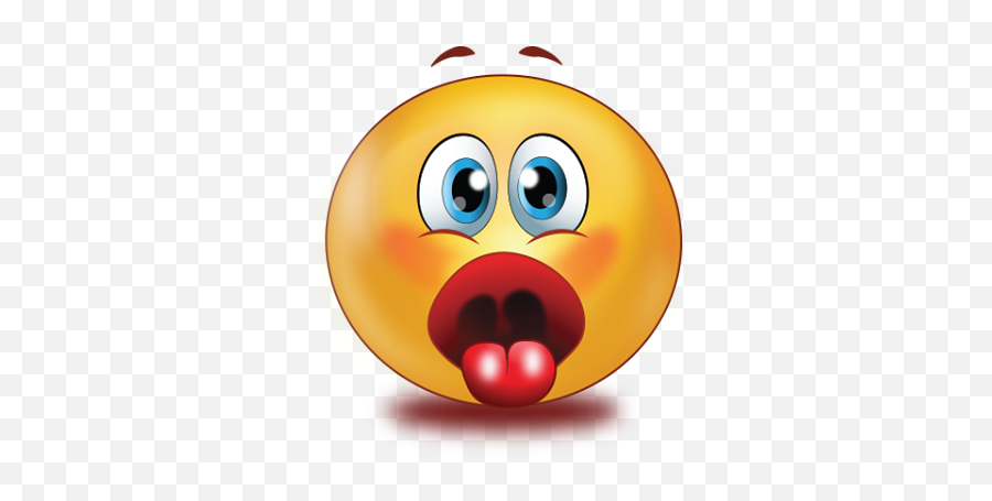 Shocked Open Mouth Red Tonque Emoji - Smiley,Red B Emoji