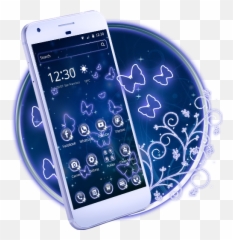 Neon Butterfly Theme - Samsung Galaxy Emoji