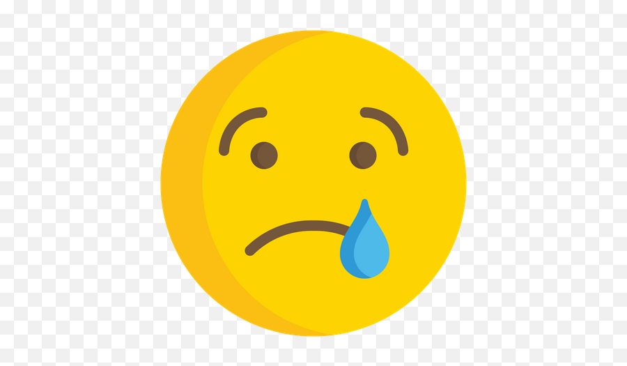 Crying Face Emoji Icon Of Flat Style - Available In Svg Png Smiley,Curious Face Emoji