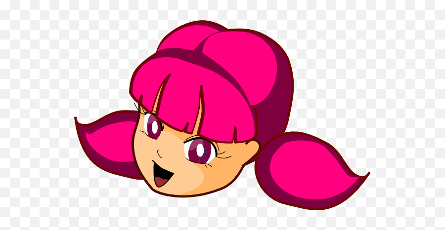 Pink Hair Clipart - Clipart Girl Face Anime Emoji,Pink Hair Emoji