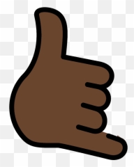 Call Me Hand Emoji Clipart - Silhouette