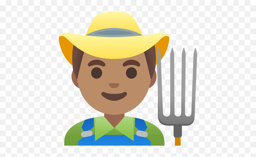 U200d Man Farmer Medium Skin Tone Emoji - Google Farmer Emoji,Fork Emoji