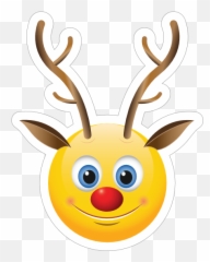 Cute Reindeer Emoji Sticker - Reindeer Emoji,Deer Emoji