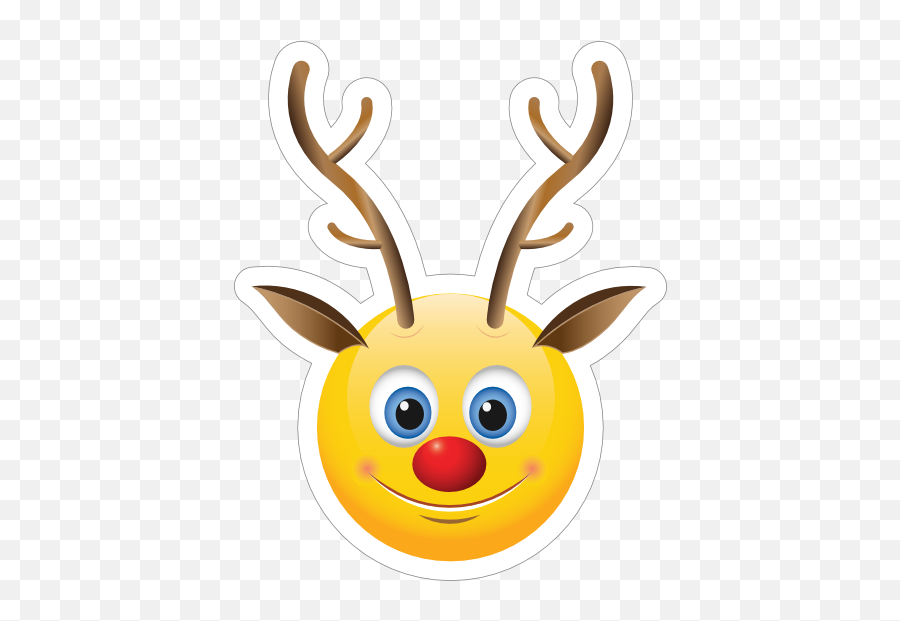 Cute Reindeer Emoji Sticker - Reindeer Emoji,Deer Emoji