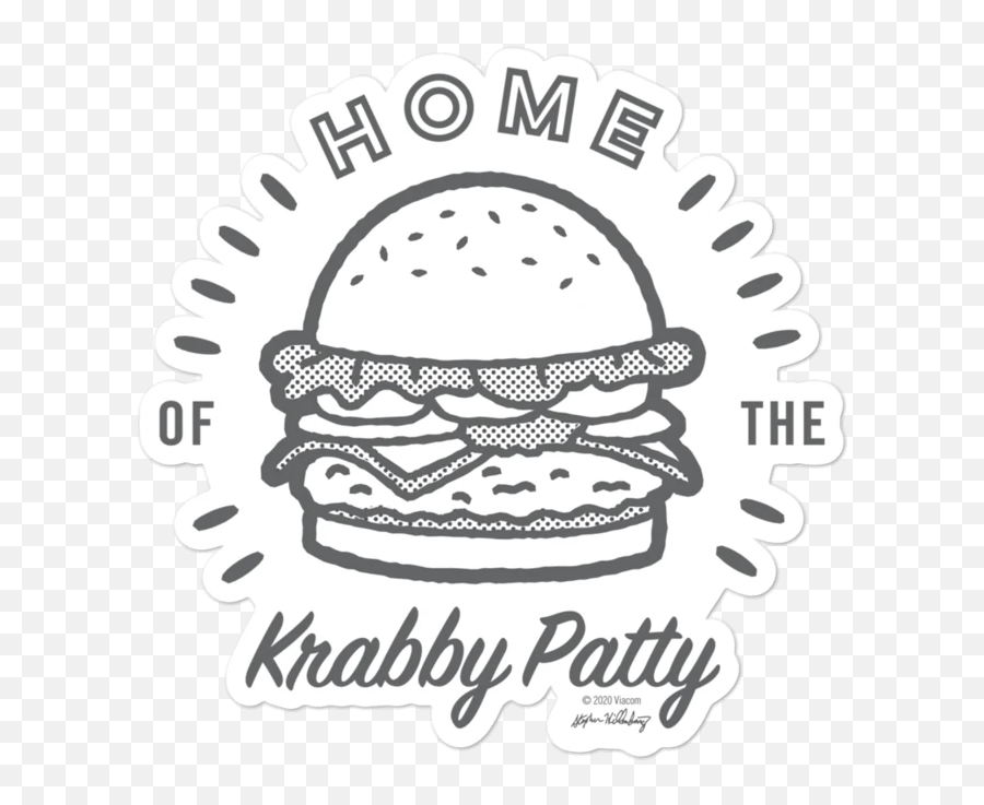 The Krusty Krab Home Of The Krabby Patty Die Cut Sticker - Krabby Patty Coloring Page Emoji,Emoji Cheeseburger Crisis