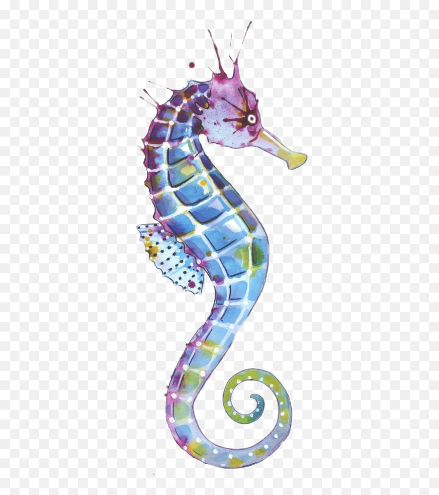 Seahorse Watercolors Seahorse Angela241097 - Seahorse Paintings On Canvas Emoji,Seahorse Emoji