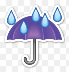 Umbrella With Rain Drops - Emojis Whatsapp Lluvia