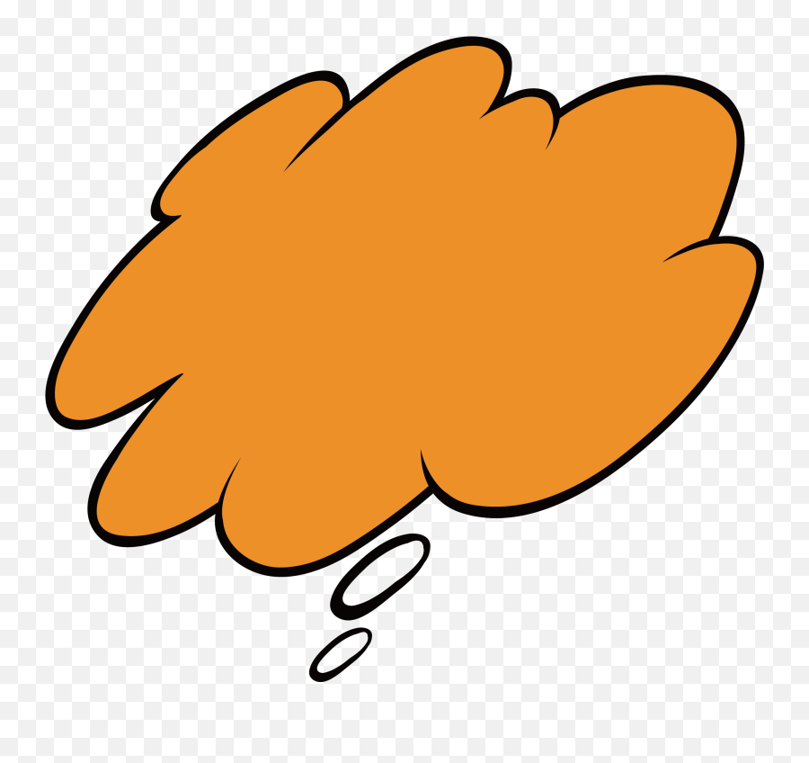 Thought Bubble Dialogue Clip Art - Thought Bubble Clipart Orange Emoji,Thinking Bubble Emoji