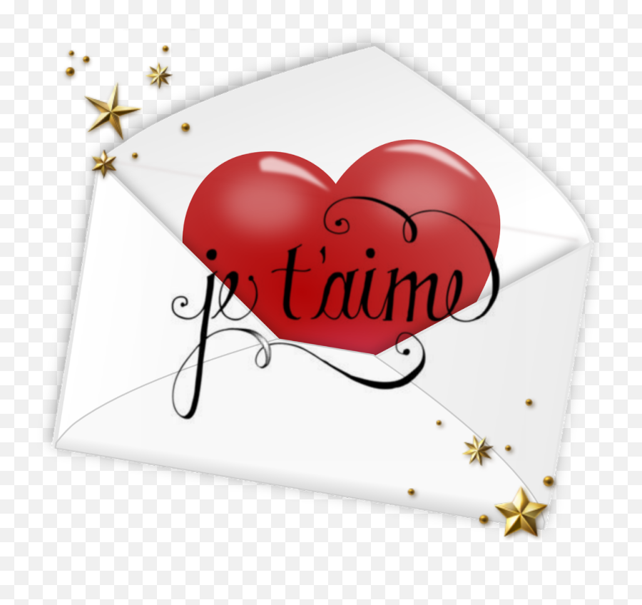 Jetaime Iloveyou Text Envelope Heart - Love Emoji,Heart Envelope Emoji