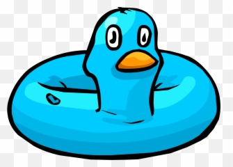 Swimsuit Clipart Floaty Swimsuit - Club Penguin Blue Inflatable Duck Emoji,Emoji Floaties