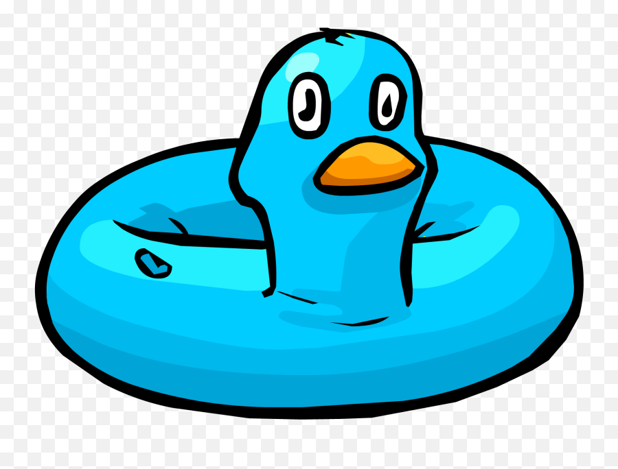 Swimsuit Clipart Floaty Swimsuit - Club Penguin Blue Inflatable Duck Emoji,Emoji Floaties