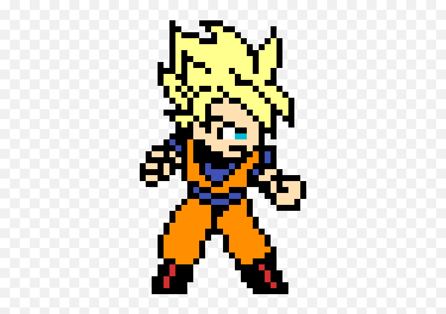 Pixilart - Goku Pixel Art Emoji,Super Saiyan Emoji