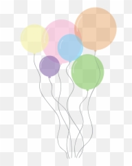 Balloons Party Birthday Celebration - Transparent Pastel Png Emoji