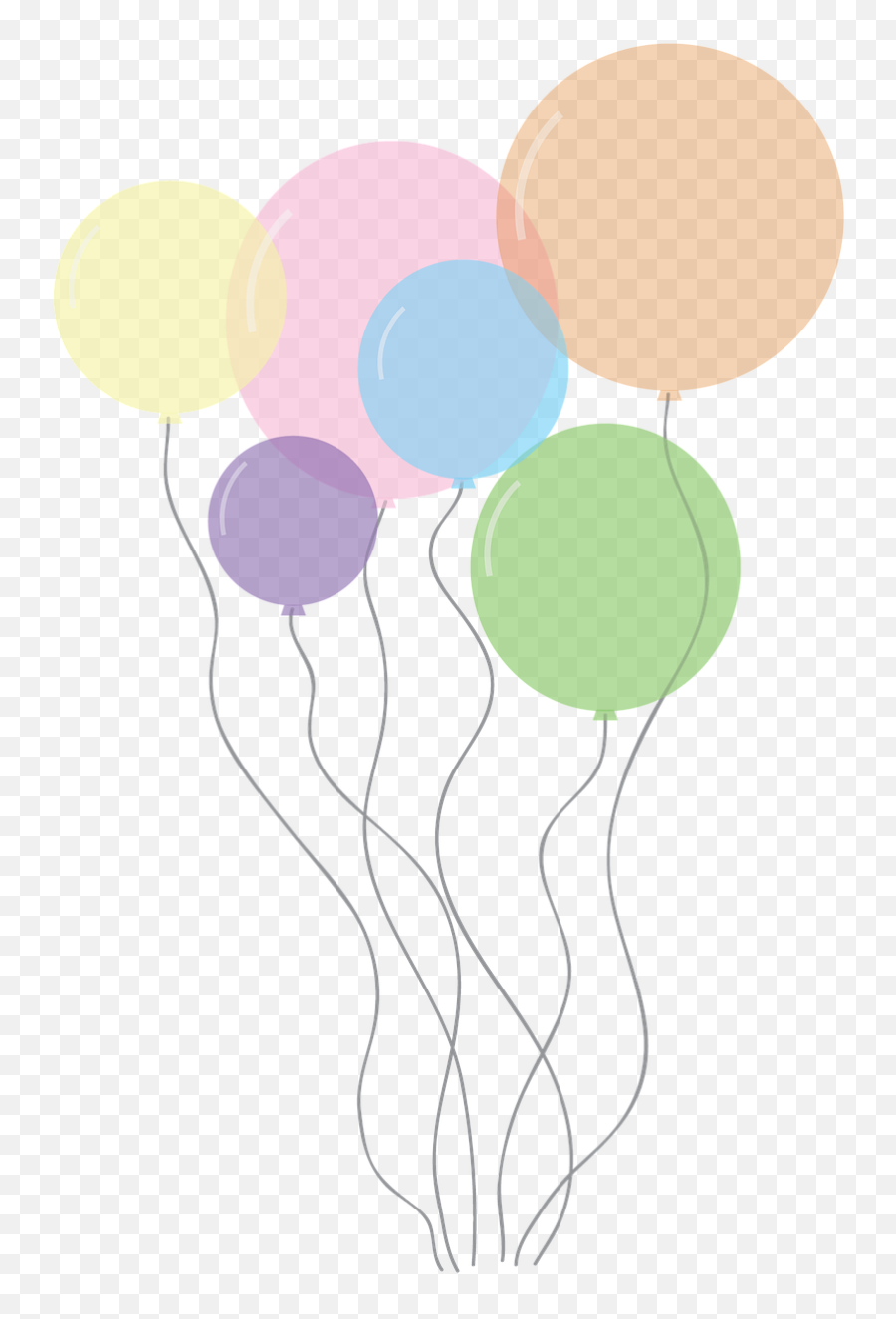 Balloons Party Birthday Celebration - Transparent Pastel Balloons Png Emoji,Birthday Emoji Message