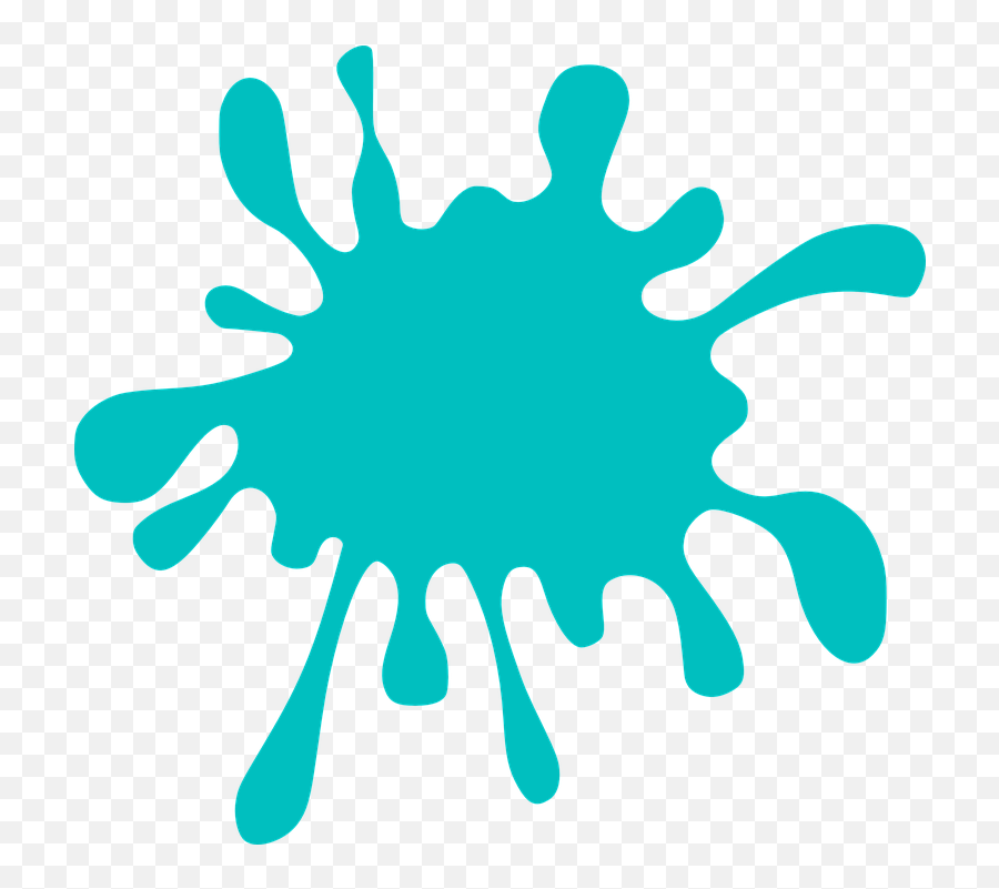 Paint Turquoise Splat - Paint Splatter Clip Art Emoji,Paint Bucket Emoji