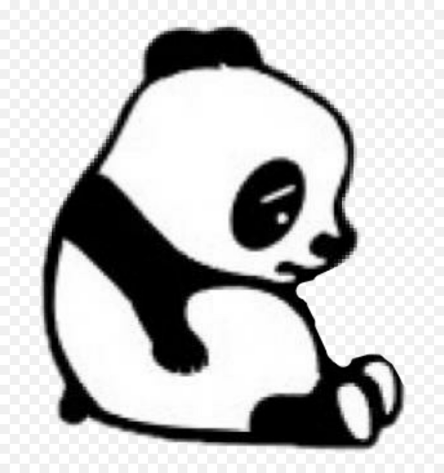 Panda Con Corazon Roto Clipart - Sad Panda Emoji,Emoji Corazon Roto