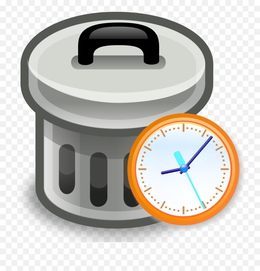 Trash Can Clock - Transparent Background Clock Vector Png Emoji,Emoji Trash Can