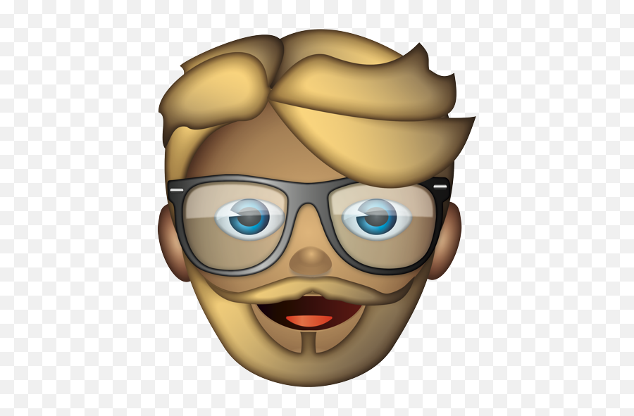 Emoji - Emoji With A Beard And Glasses,Bearded Emoji