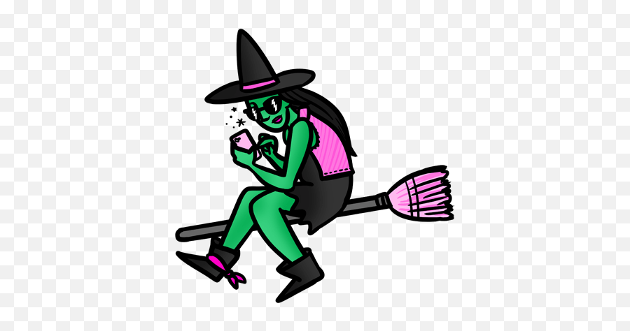 Witchcraft Multicolor Halloween Broom - Clip Art Emoji,Emoji Witch