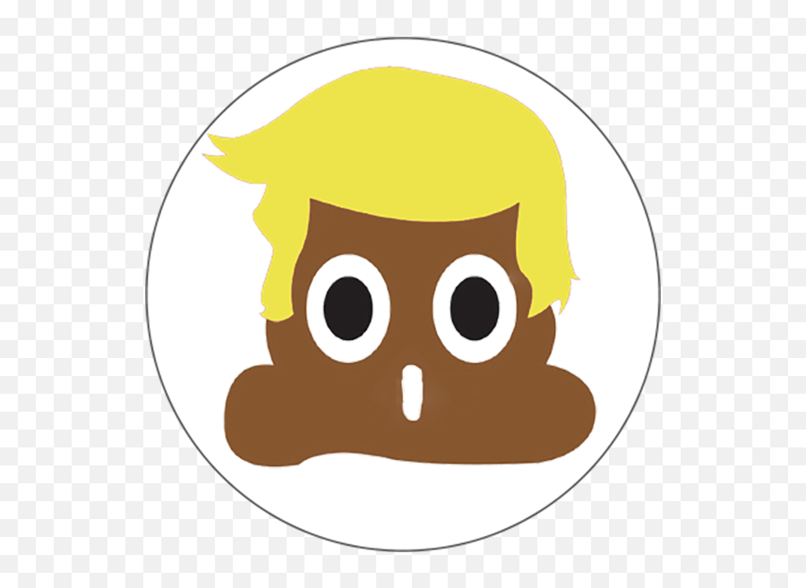 Trump Poop Emoji Button - Poop Emoi,Shit Emoji Png