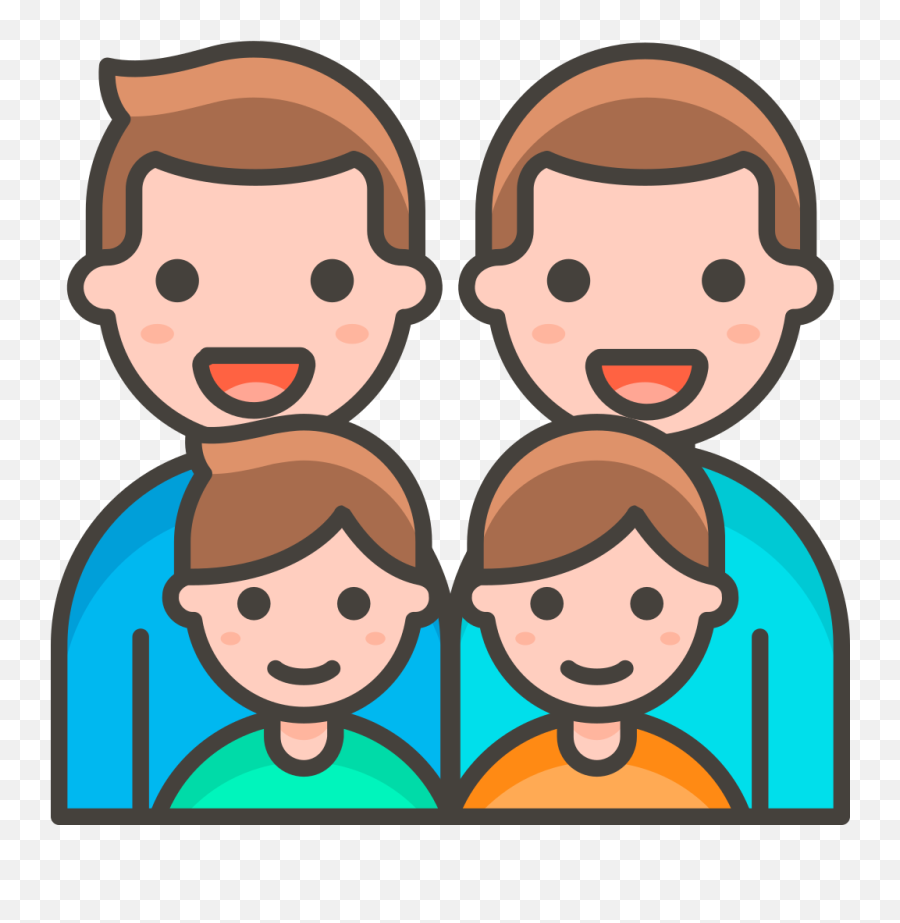 314 - Family Of 4 With 2 Boys Clipart Emoji,Lgbt Emoji