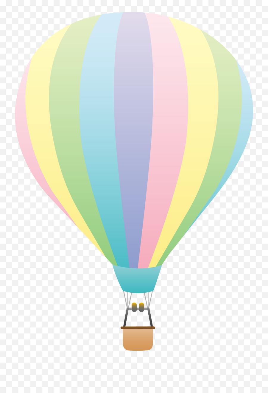 Pastel Rainbow Hot Air Balloon - Cute Hot Air Balloon Clipart Png Emoji,Hot Air Balloon Emoji