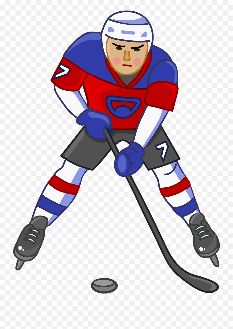 Hockey Player Clipart - Cartoon Hockey Player Clipart Emoji,Hockey Stick Emoji