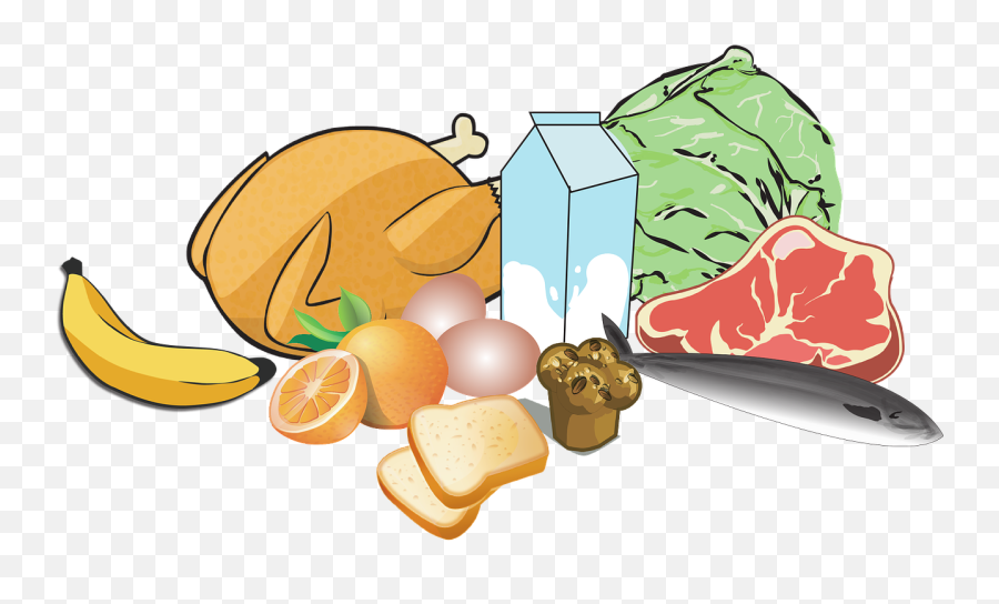 Chicken Bananas Milk Feed Free Vector - Meat And Vegetables Clipart Emoji,Chicken Nugget Emoji