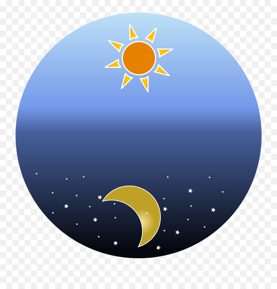 Nightsky Star Sun Day Night - Night And Day Clip Art Emoji,Moon And Stars Emoji