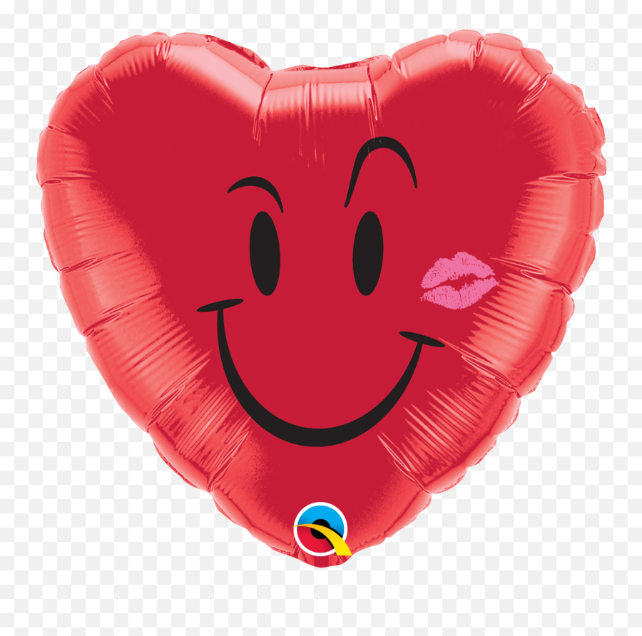 Emoji Naughty Smile A Kiss 18 Inch Foil Balloon - Foil Heart Balloon Transparent Png,Balloon Emoji