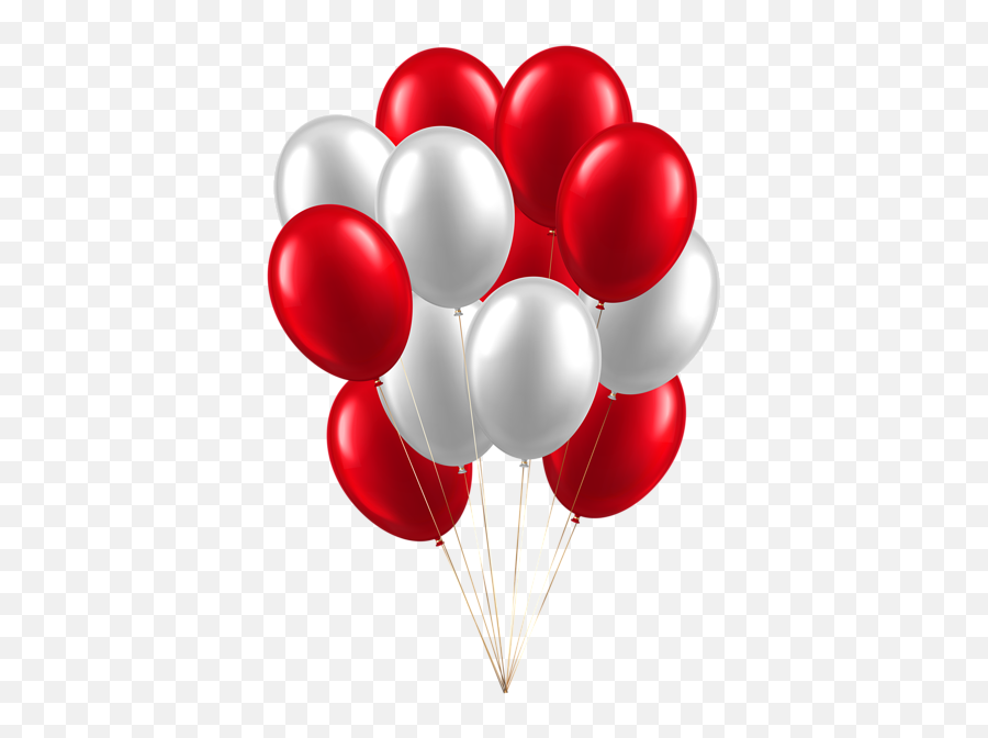 Balloons White Red Clip Art Image - Balloon Red And White Emoji,Red Balloon Emoji