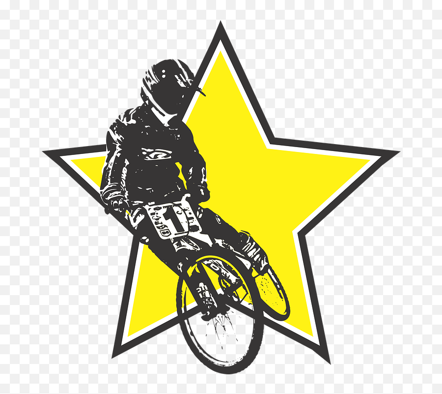 Bmx Racing Cycling - Desenho De Estrela Dourada Png Emoji,Speed Racer Emoji