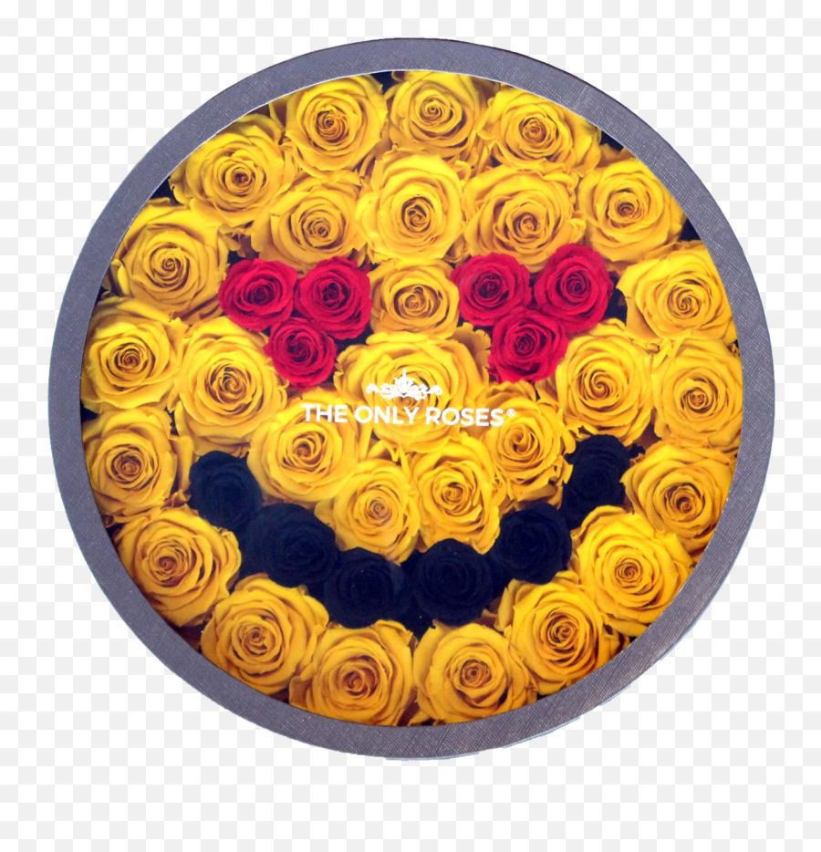 Smiley Face With Heart Eye Emoji - Garden Roses,Emoji Flowers