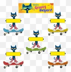 Pete The Cat Skateboard Clipart - Classroom Jobs Arts Emoji