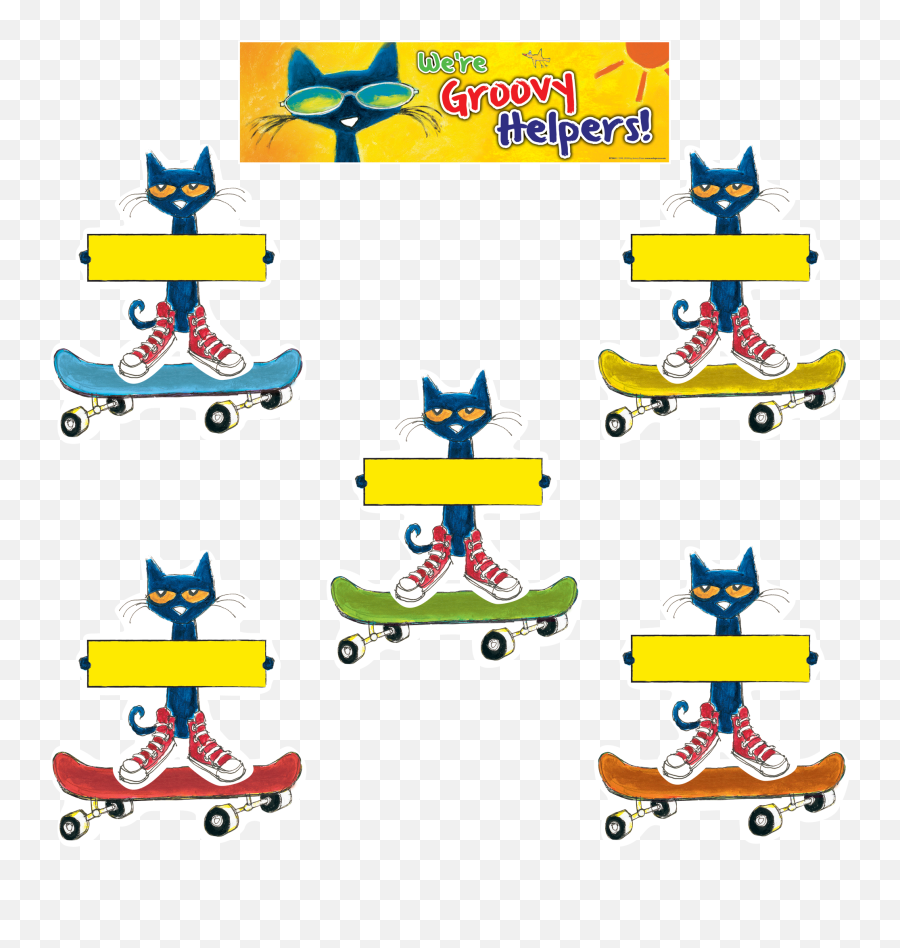 Pete The Cat Skateboard Clipart - Classroom Jobs Clip Arts Emoji,Skateboard Emoticon