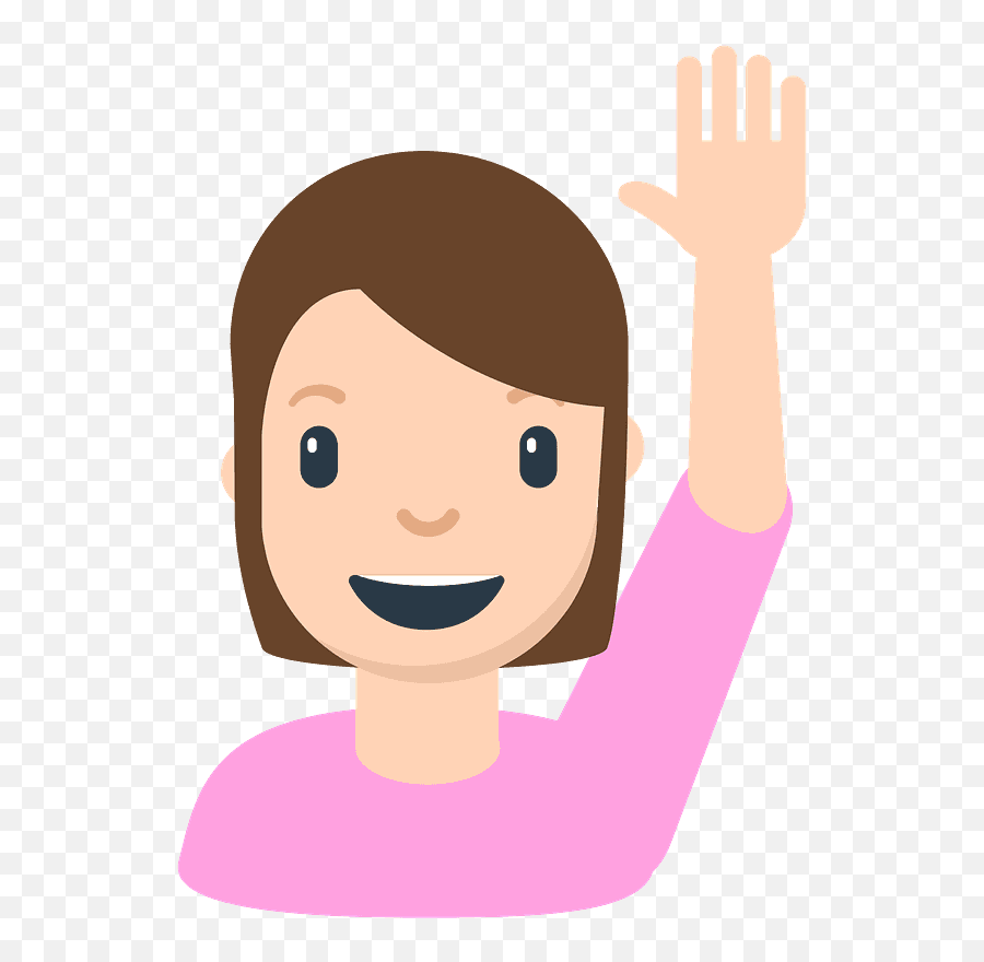 Person Raising Hand Emoji Clipart - Imagenes De Personas Levantando La Mano,Raise Hand Emoji