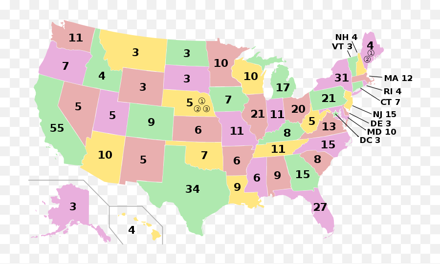 Us Electoral College Map - Electoral College Fair Emoji,College Emoji