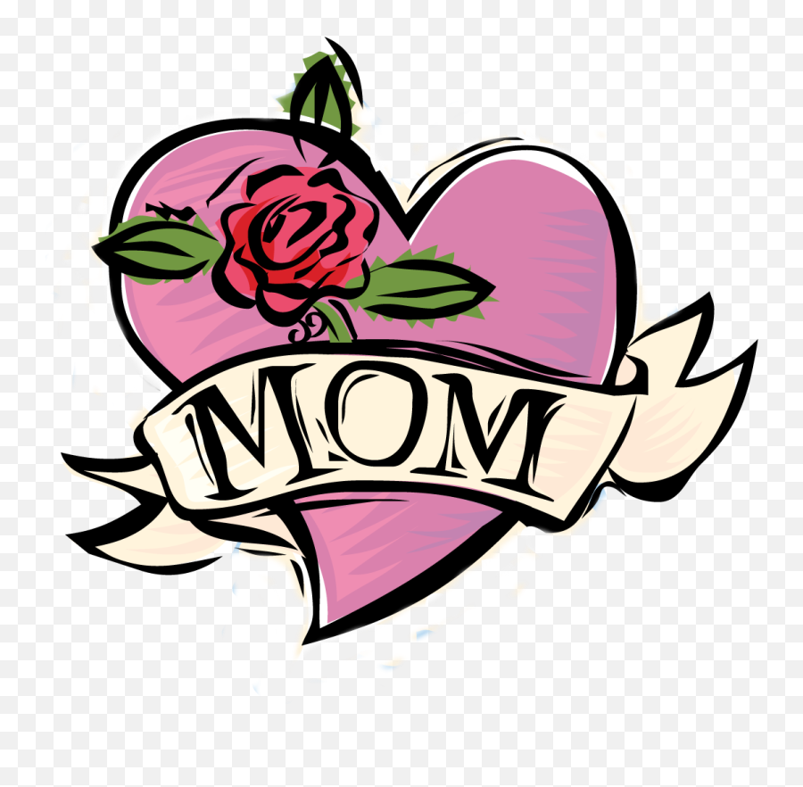 Mom Tattoo Needlepoint Rose Canvas - Mother Tattoo Transparent Background Emoji,Mother's Day Emoji Art