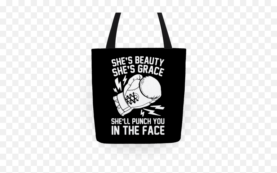 Smiley Face Totes - A Beauty A Grace She Ll Punch You In The Face Emoji,Creep Face Emoji