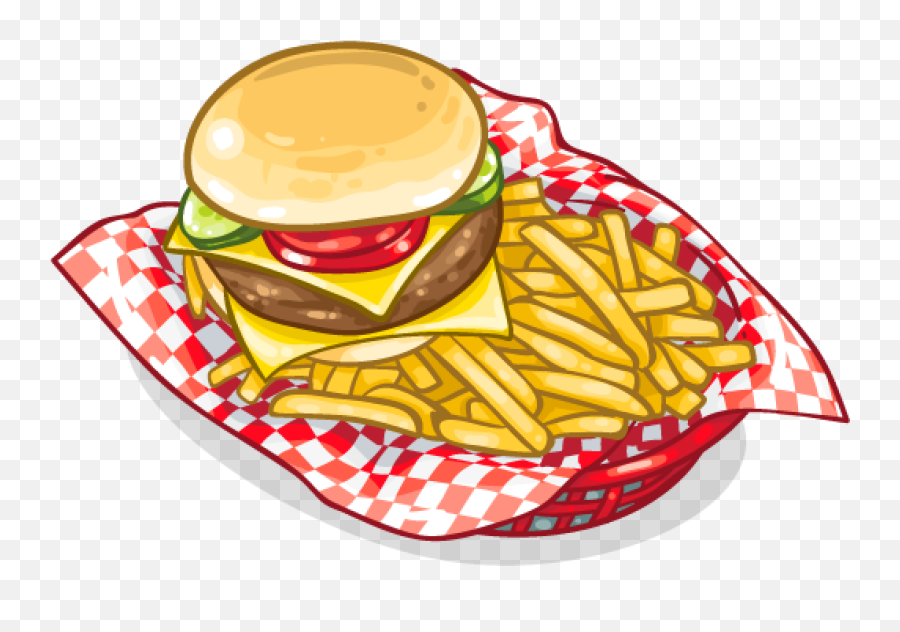 Frenchfries Fastfood Hamburger Burger - Cheeseburger And Fries Clipart Emoji,French Frie Emoji