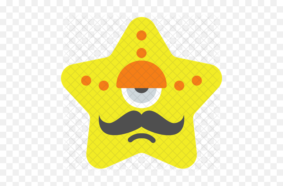 Moustache Star Emoji Icon - Bintang Emoji,Star Emoji Png