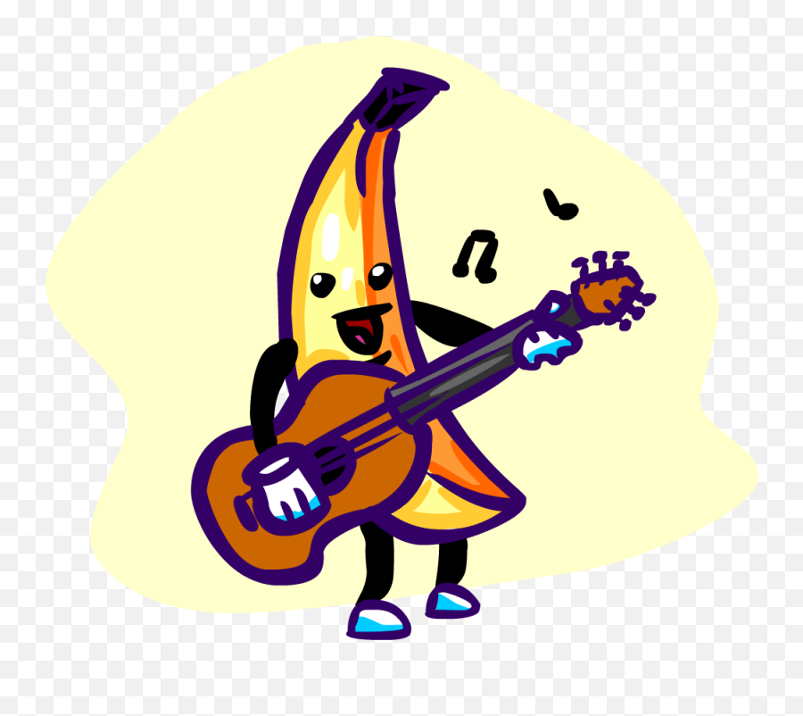 A Banana Playing Guitar - Banana Playing Guitar Emoji,Banana Emoji Copy And Paste