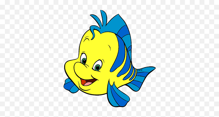 Flounder The Little Mermaid Clipart - Printable Little Mermaid Cake Topper Emoji,Is There A Mermaid Emoji
