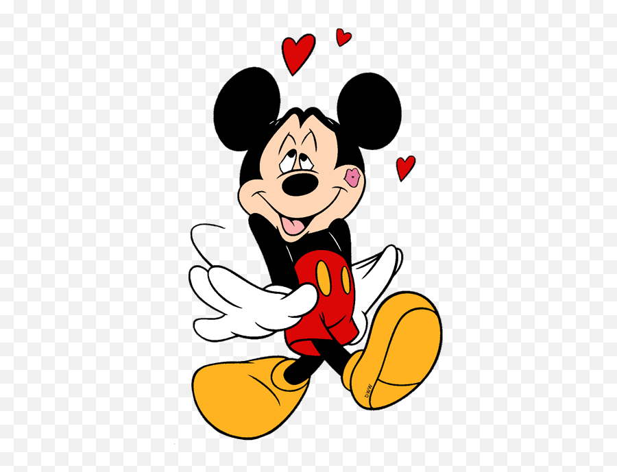 Pin - Cartoon Mickey Mouse In Love Emoji,Emojic